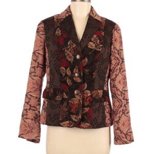 Coldwater Creek Leaf Embroidered Blazer